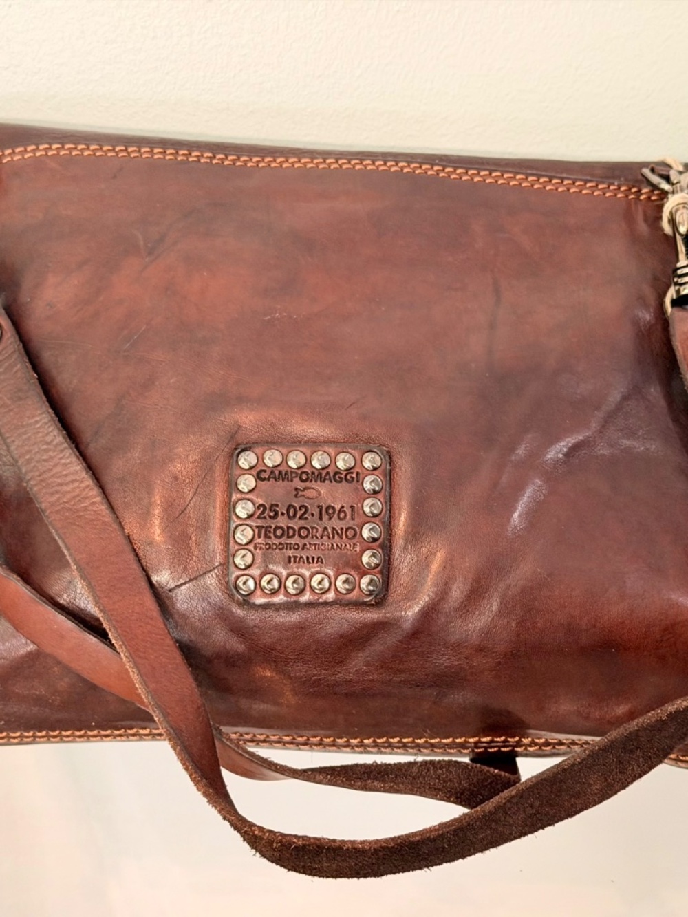 CAMPOMAGGI Italian Studded Leather Purse &Pouch - Picture 7 of 12